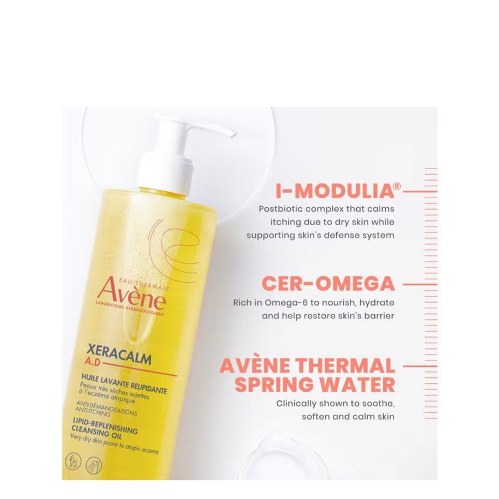 Avene XeraCalm A.D Lipid-Replenishing Cleansing Oil 13.5oz 400mL  Exp 12/28